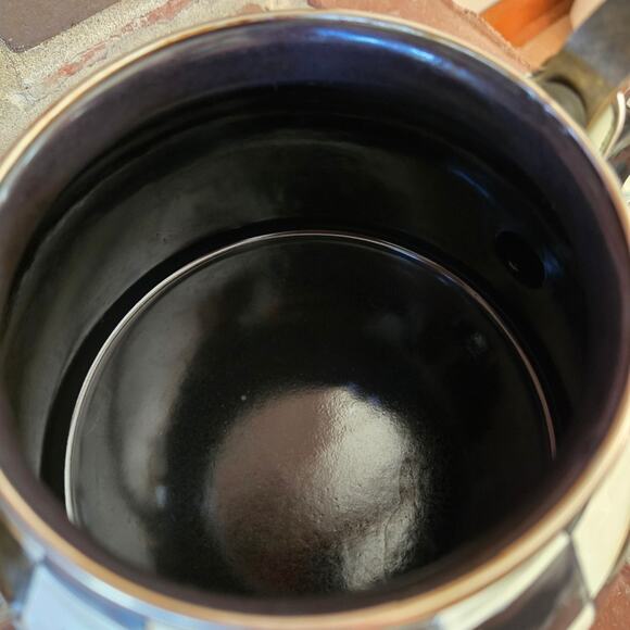 MacKenzie-Childs Courtly Check Black & White Enamel Tea Kettle Blue Green Red - Picture 7 of 16